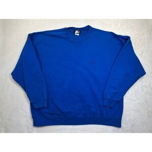 Starter Blue Vintage 90s Embroidered Logo Sweatshirt Mens Large Good